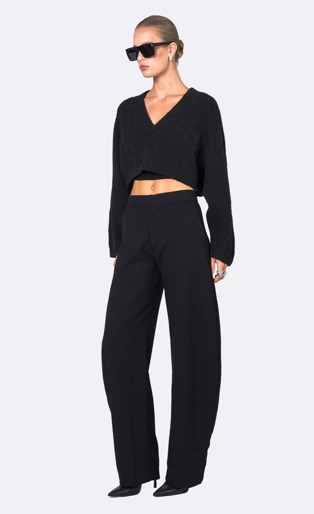 Sam Crop Sweater | Black