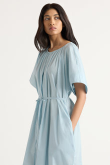 Arya | Katya Cotton Poplin Tie-Waist Dress in Size Small