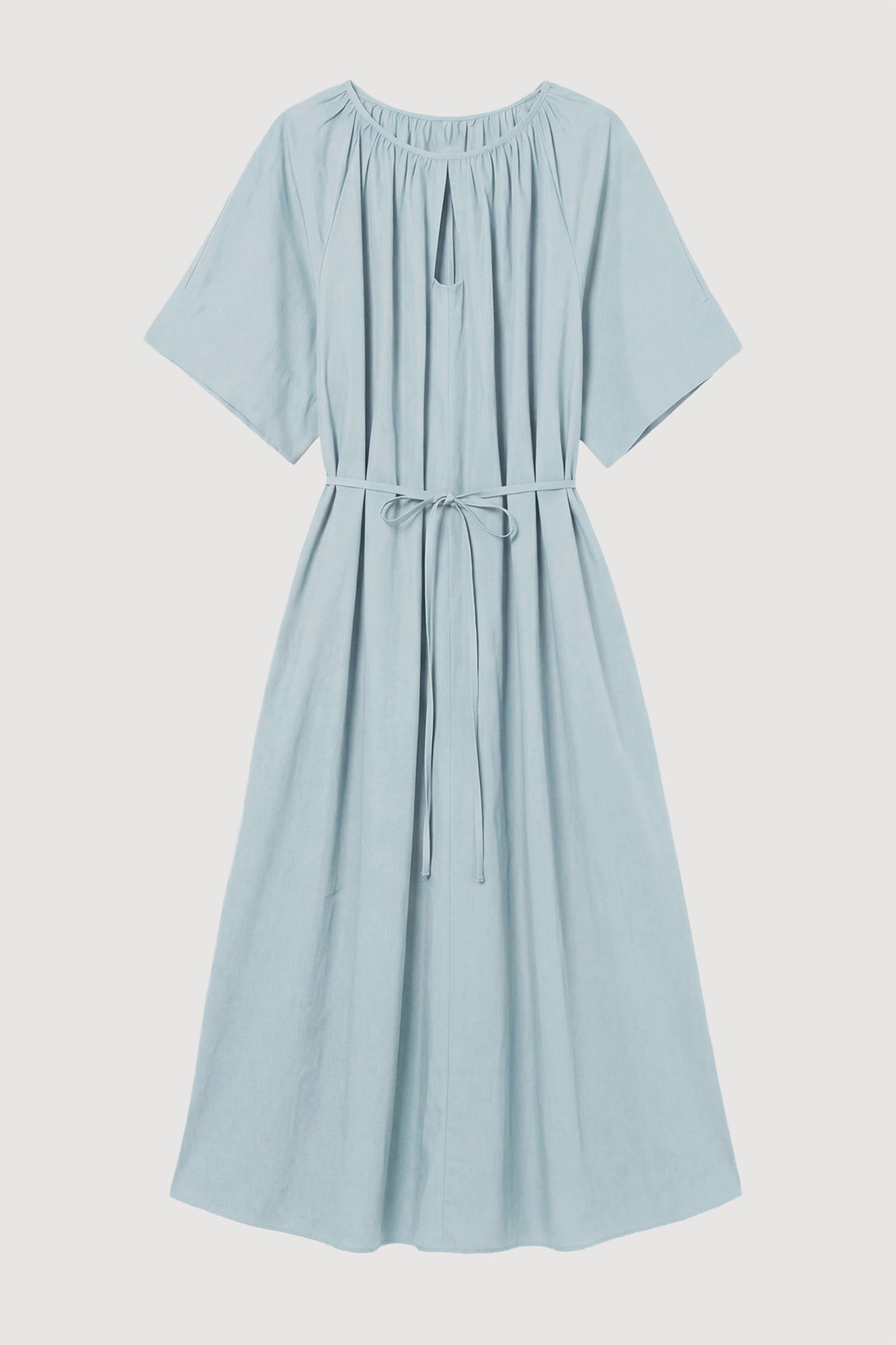 Arya | Katya Cotton Poplin Tie-Waist Dress in Size Small - Flat