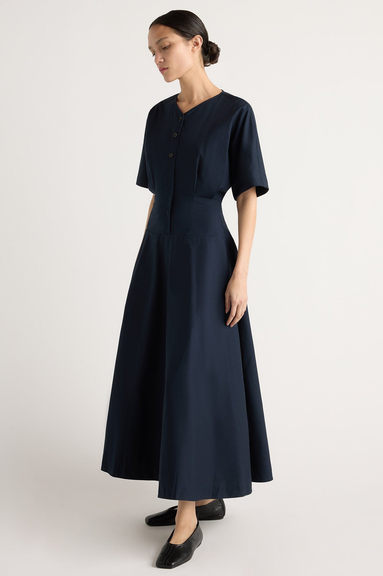 Charlotte | Kiko Kimono-Sleeve Cotton Dress in Size Small