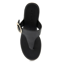 Izola Sandal Wedge | Black Faux Calf