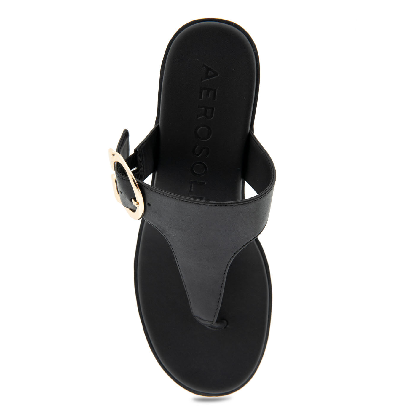 Izola Sandal Wedge | Black Faux Calf
