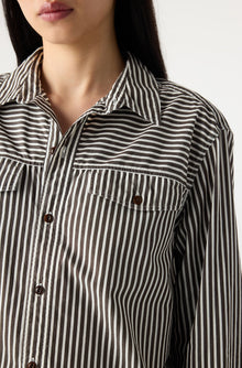 Lauren Shirt | Mocha/Storm Stripe
