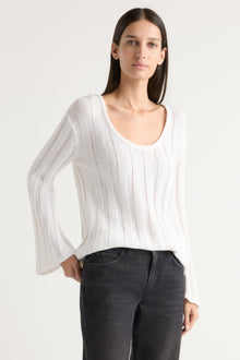 Karolina | Leah Ribbed Scoop-Neck Sweater in Size Extra Small