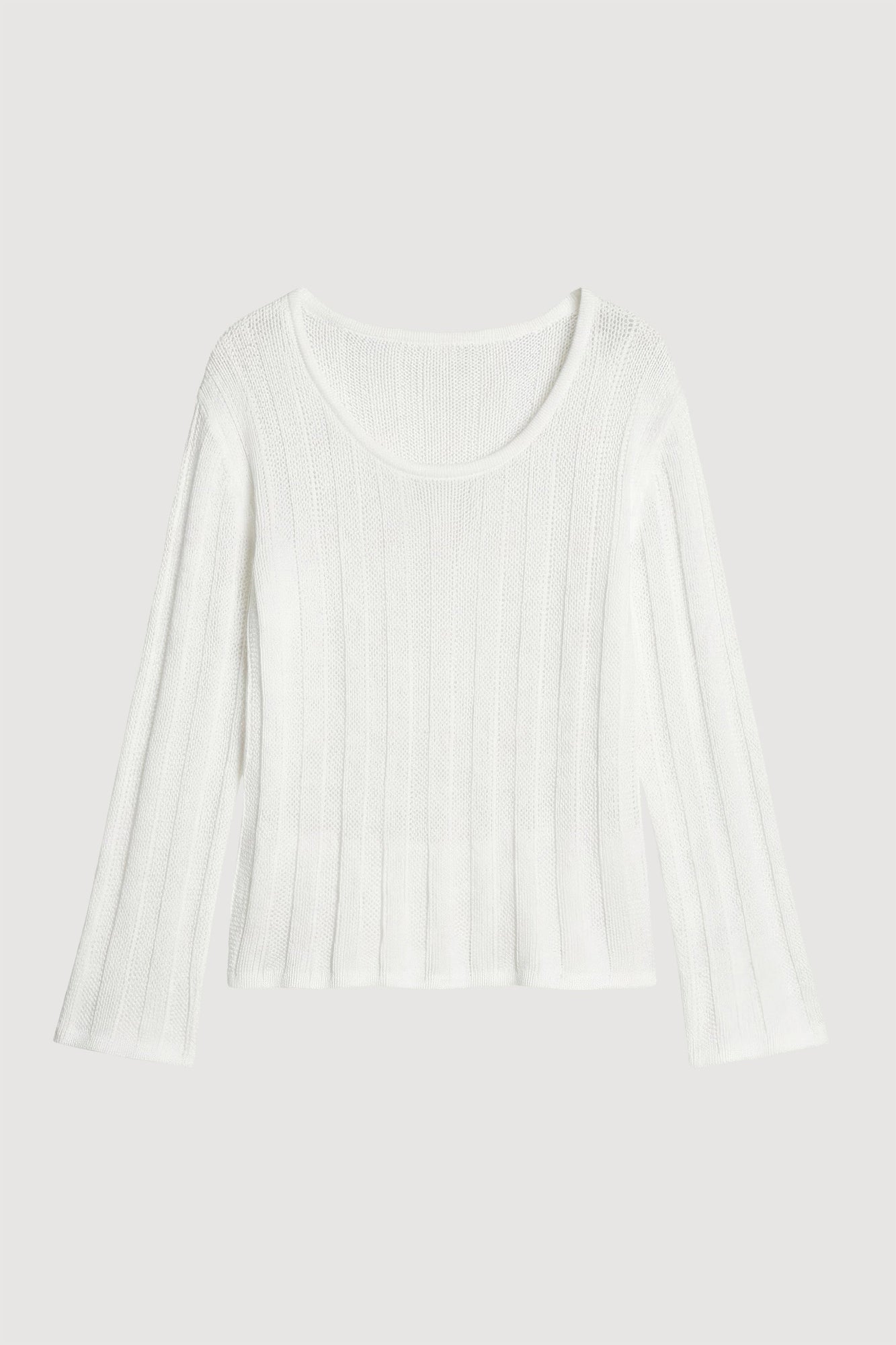Aya | Leah Ribbed Scoop-Neck Sweater - Flat