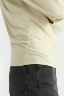 Mali | Letha Twisted-Hem Slit-Neck Tee in Size Small