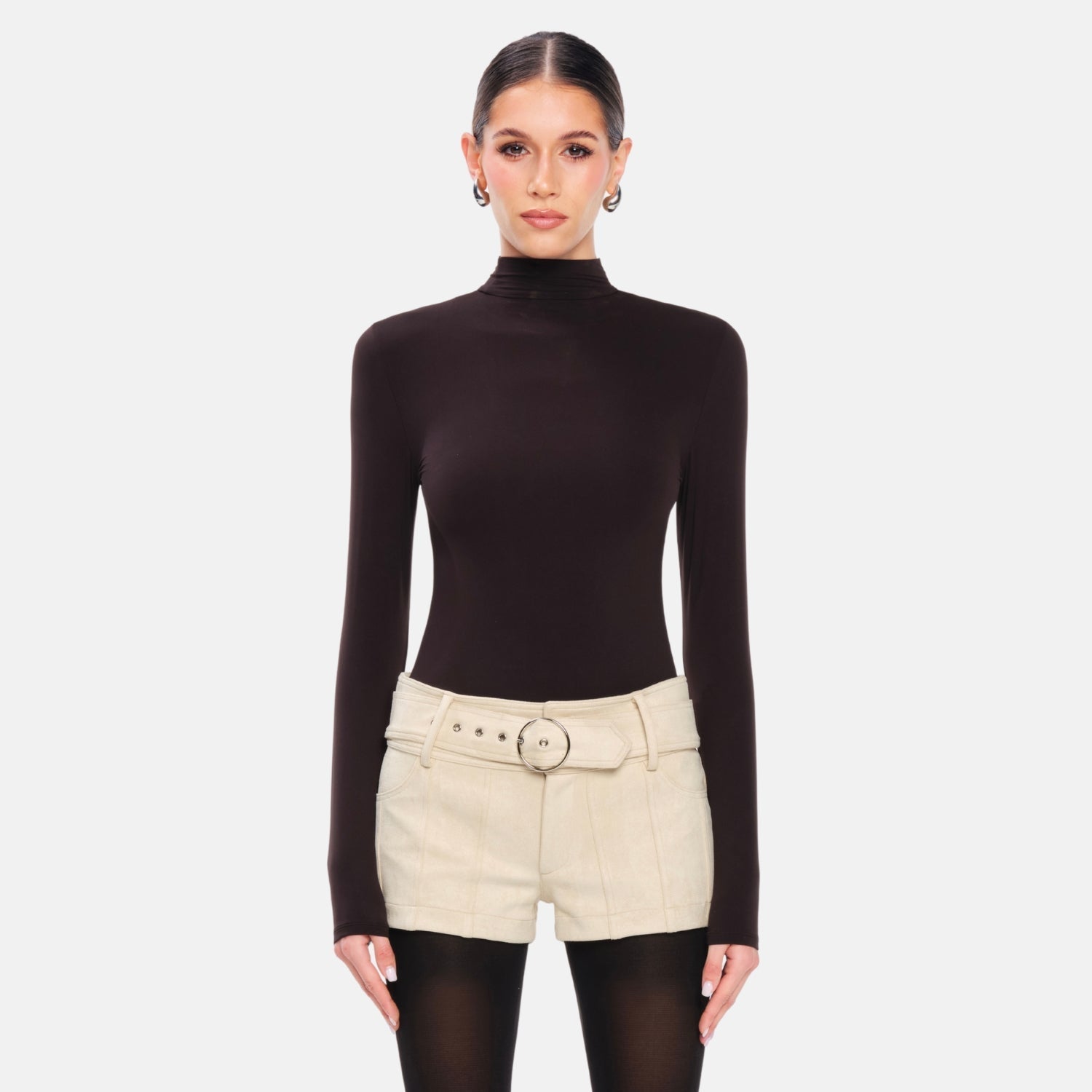 OW Collection LEXI Turtleneck Bodysuit Bodysuit 121 - Black