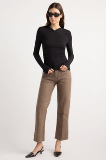 RenÃ©e | Lilou Wrap Neck Long-Sleeve Tee in Size Small