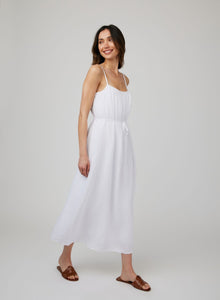 Shirred Cami Maxi Dress | White
