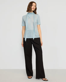 Helena | Lucine Scarf-Neck Semi Sheer Tencel Tee in Size Small 