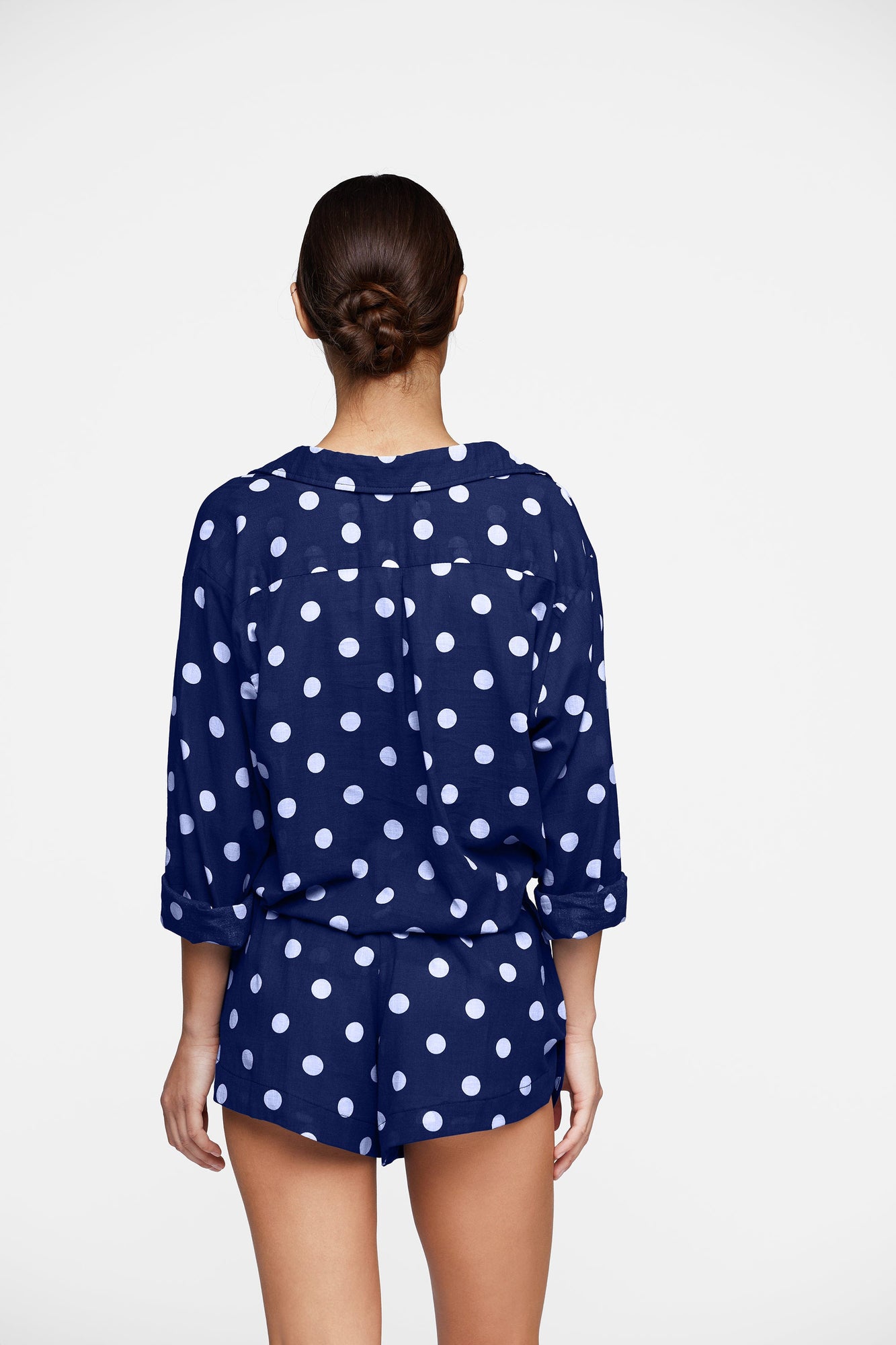 Hawi Shorts | Navy Polka Dot