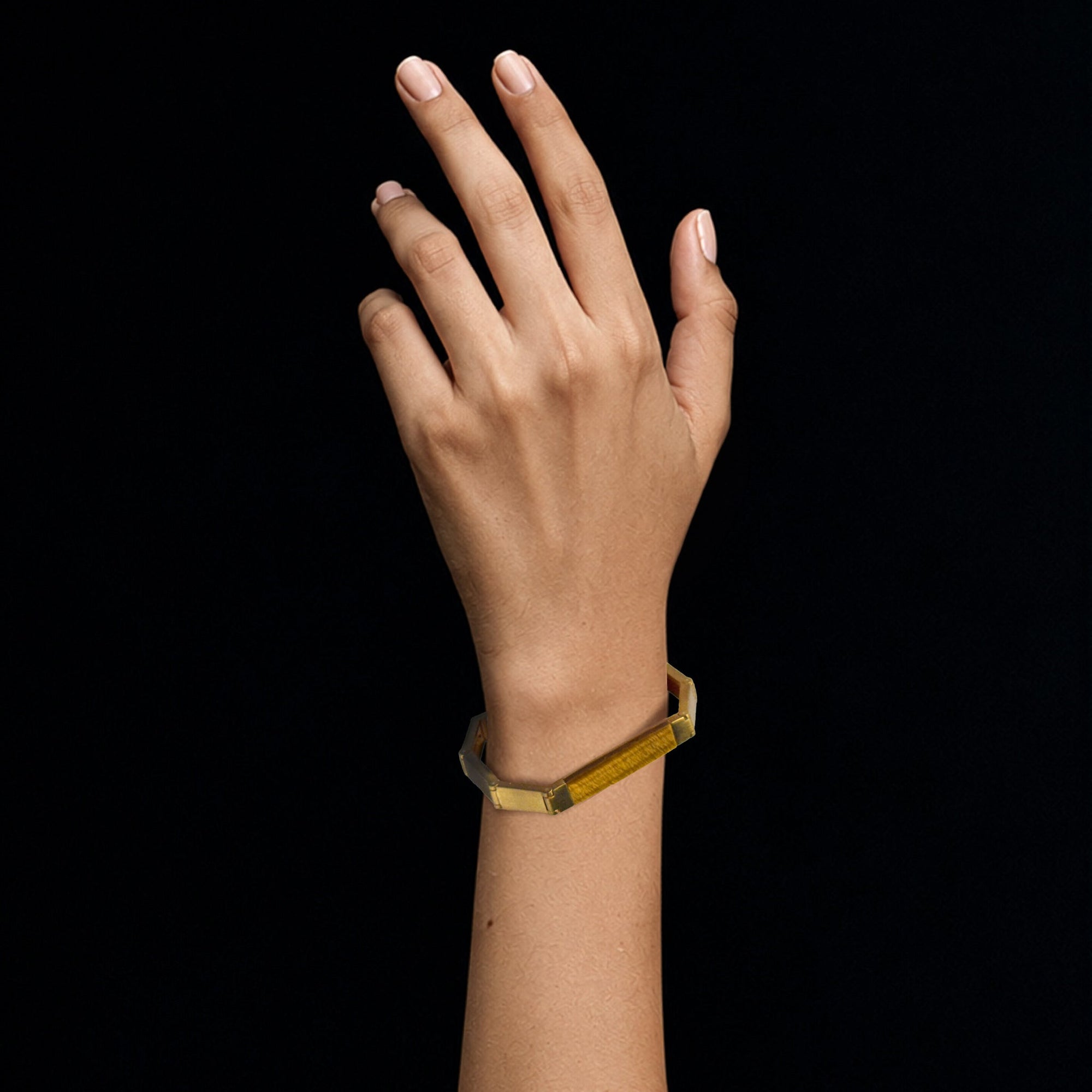 Metric Bangle | Recycled Brass | Tiger's Eye