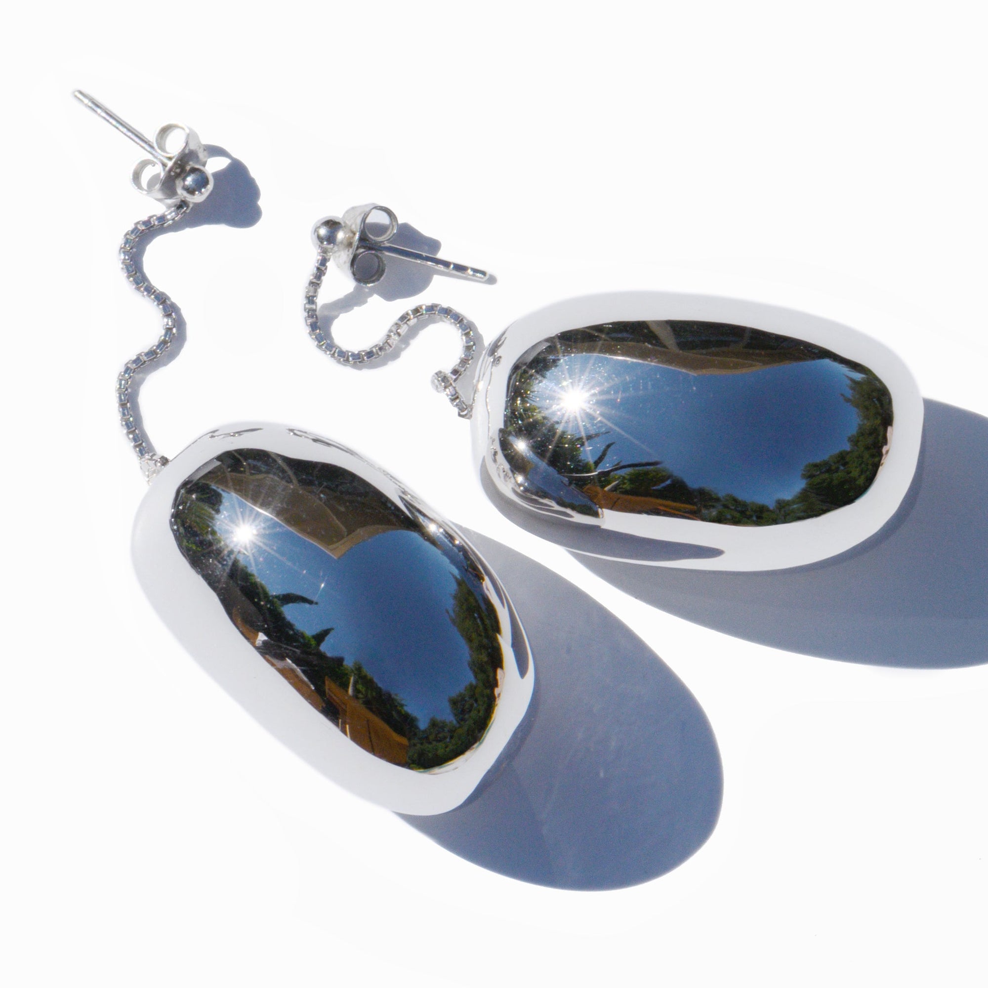 Bean Earrings | Sterling Silver
