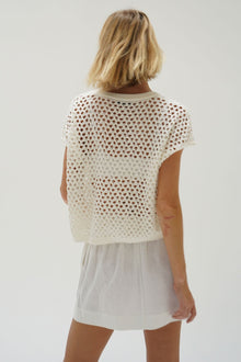 LNA Mia Linen Mini Skirt in White