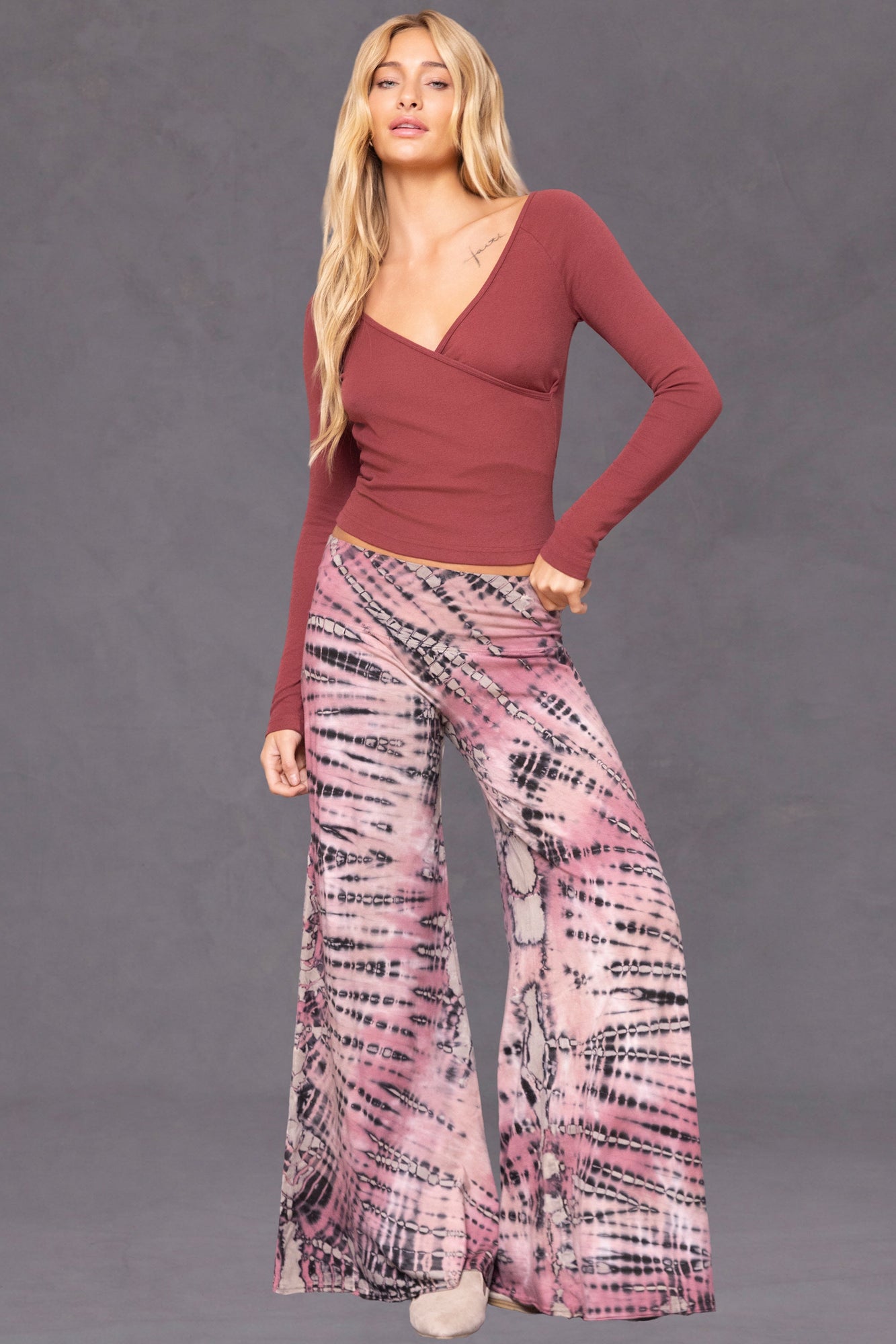 Women | Wide Leg Gypsy Pant | Multi Color Adire Wash 1