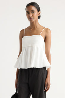 Isilda | Molly Pintuck Cotton-Silk Top in Size Extra Small