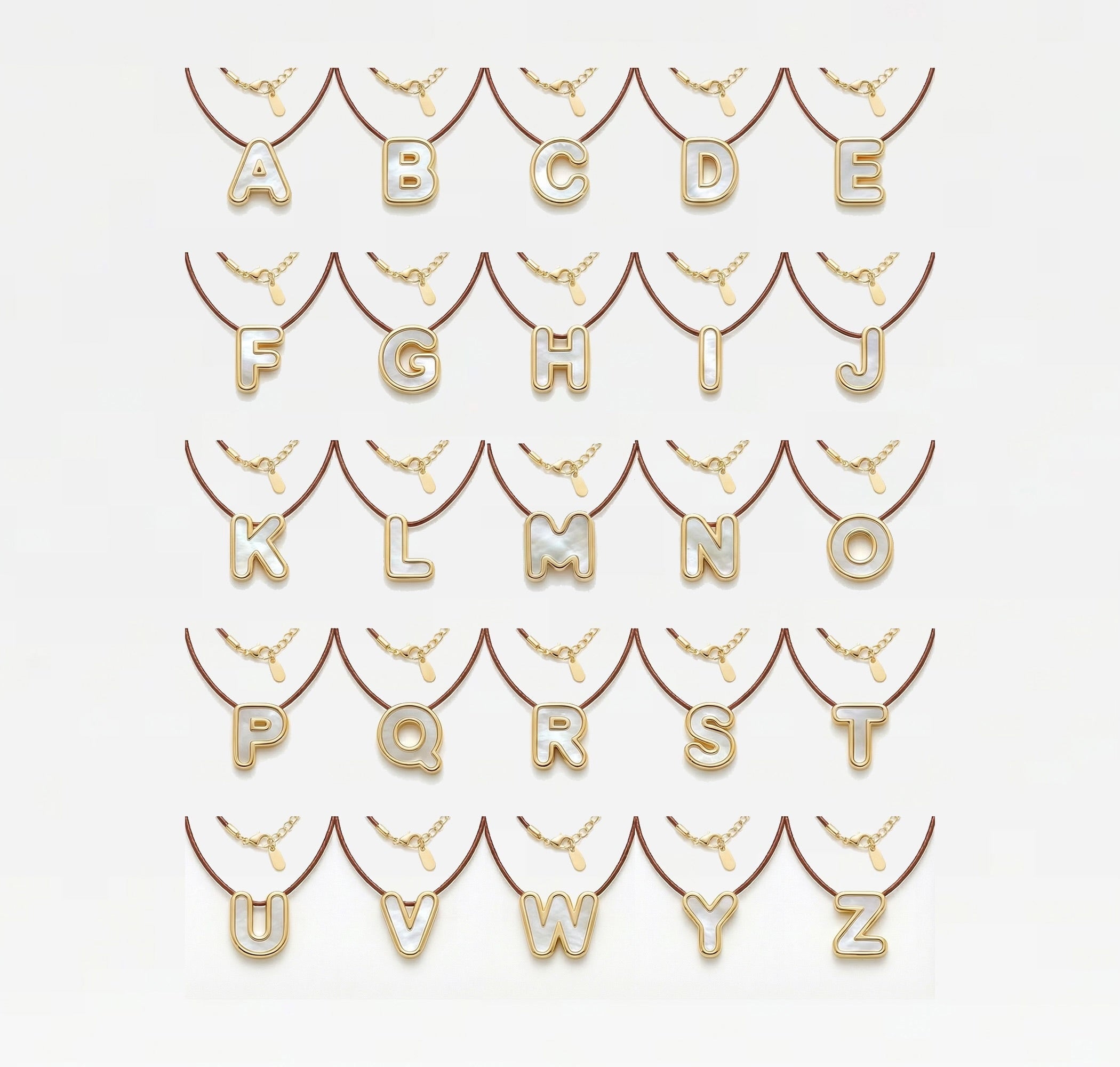 The Pearl Bubble Letter Necklace | 18K Gold Plated Brass