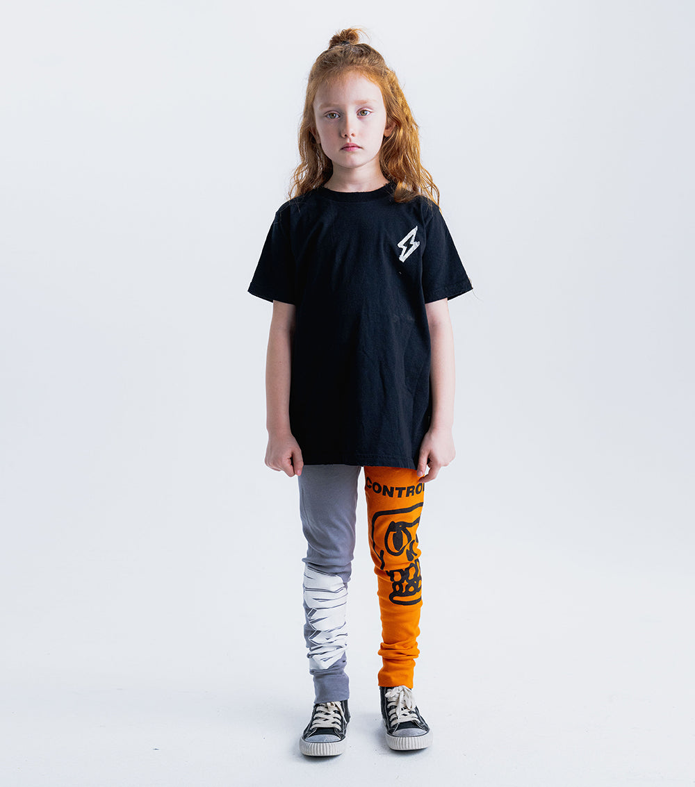 Girl | 1/2 & 1/2 Leggings | Concrete x Orange Sun
