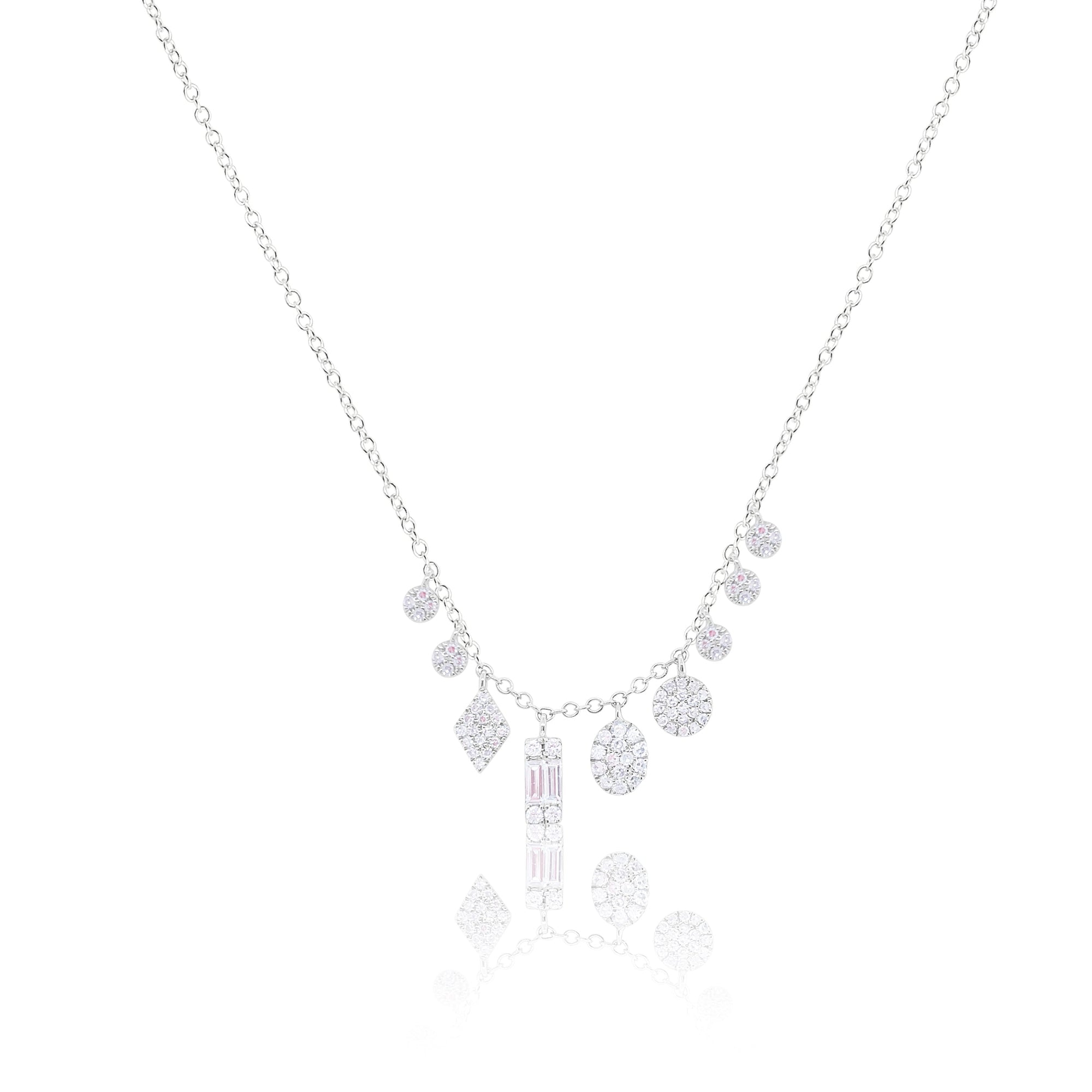 White Gold Illusion Diamond Necklace | White Gold