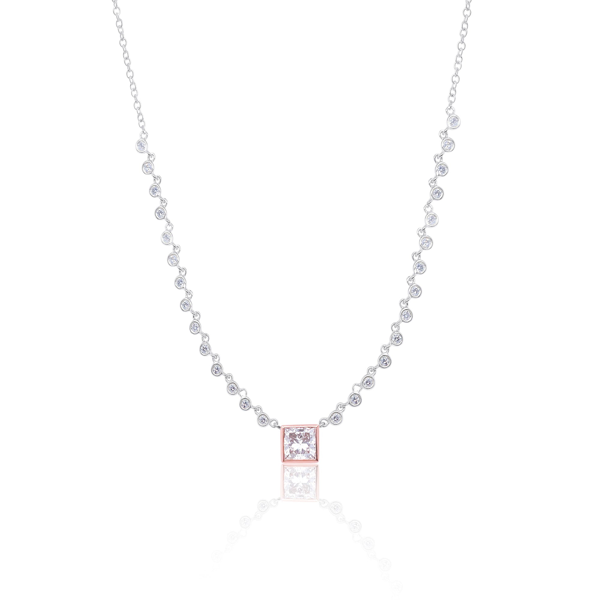 Rose Gold Diamond Necklace | Rose Gold