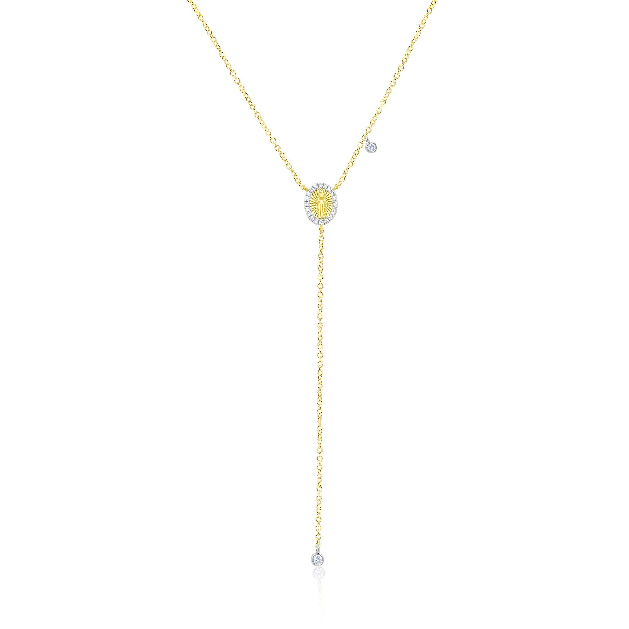 14Kt Yellow Gold Diamond Virgin Guadalope Necklace | Yellow Gold