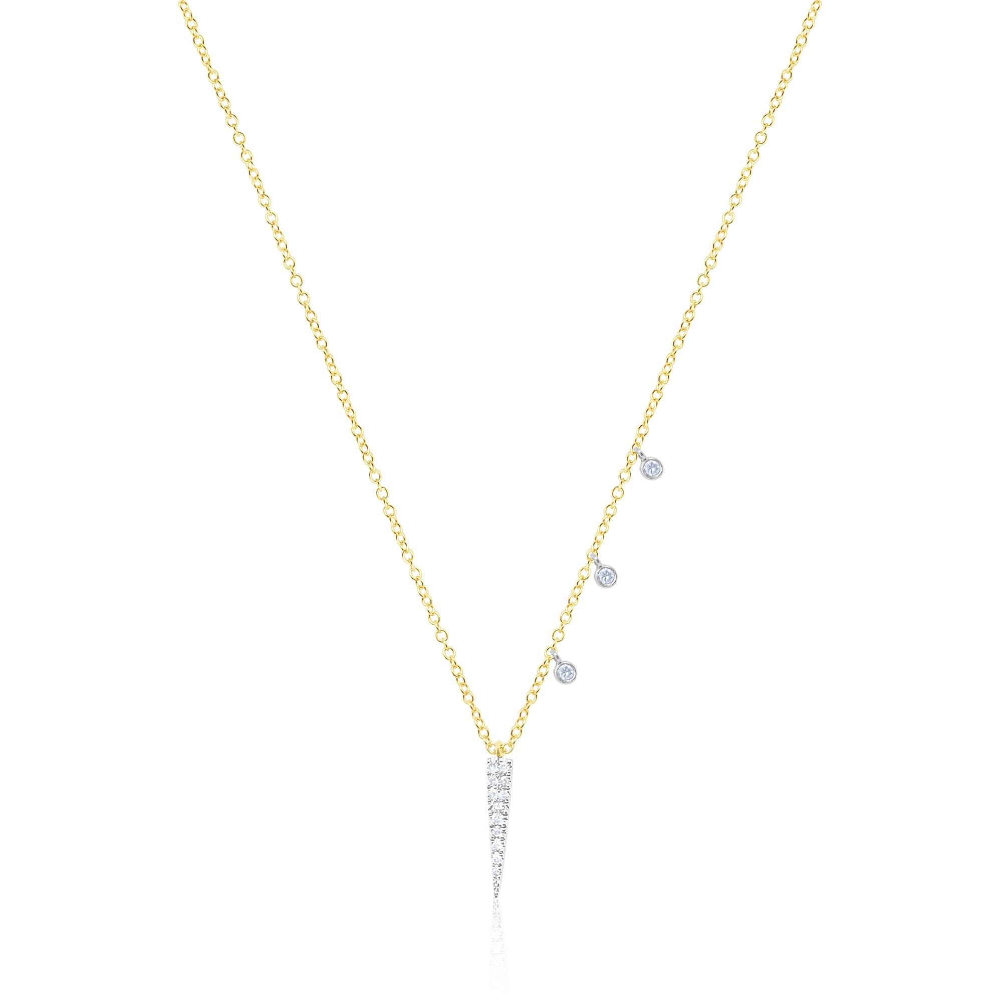 Yellow Gold Dagger With Three Bezels | Yellow Gold