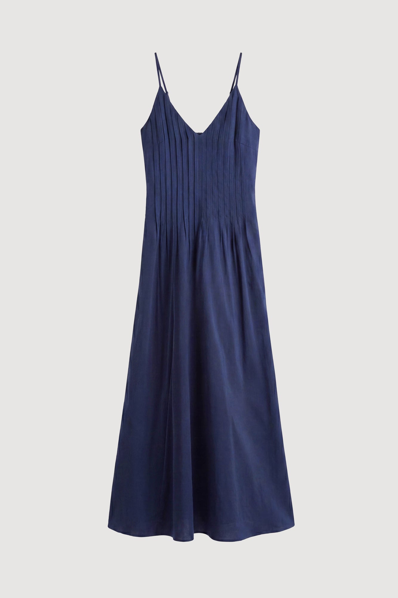 Arya | Naomi Pleated Linen-Cotton Dress in Size Small - Flat