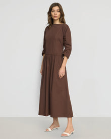 Renee | Natalia Cotton Ruched-Detail Dress in Size Small