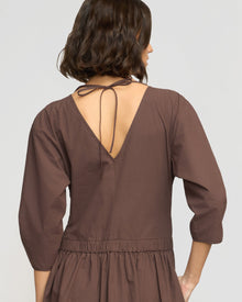 Olivia | Natalia Cotton Ruched-Detail Dress in Size Small