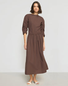 Olivia | Natalia Cotton Ruched-Detail Dress in Size Small