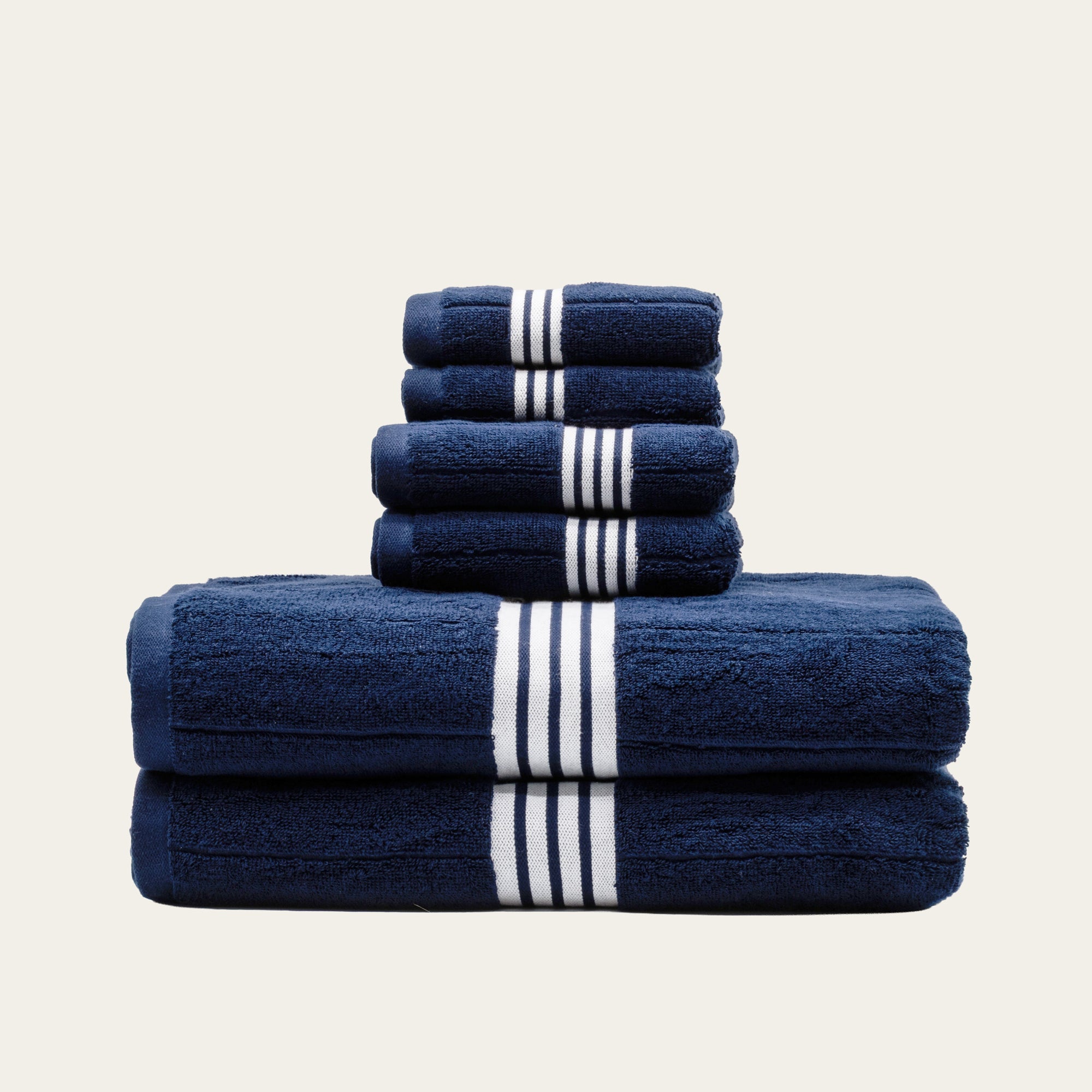 Nautilus Australian Cotton Towels | Navy/White