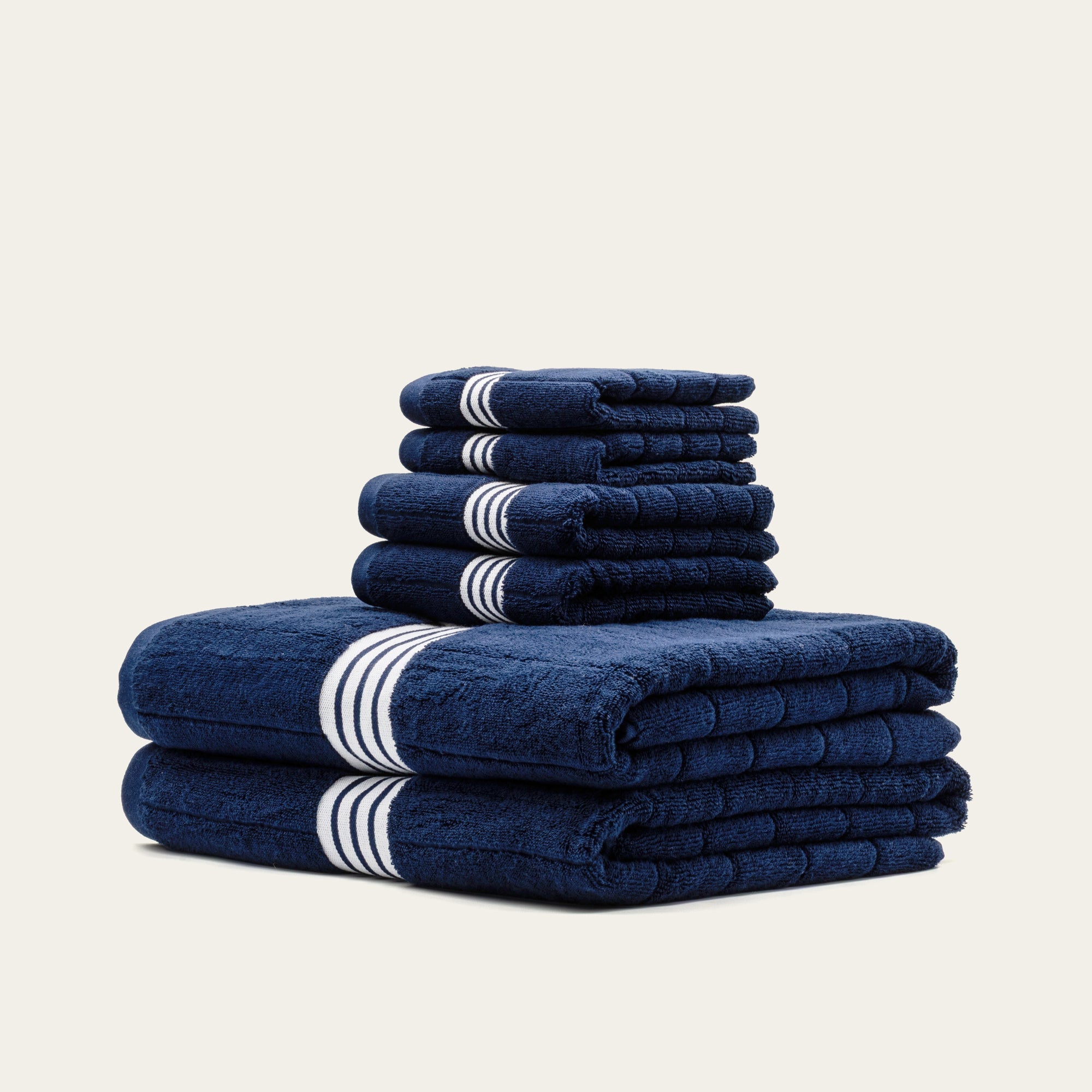 Nautilus Australian Cotton Towels | Navy/White
