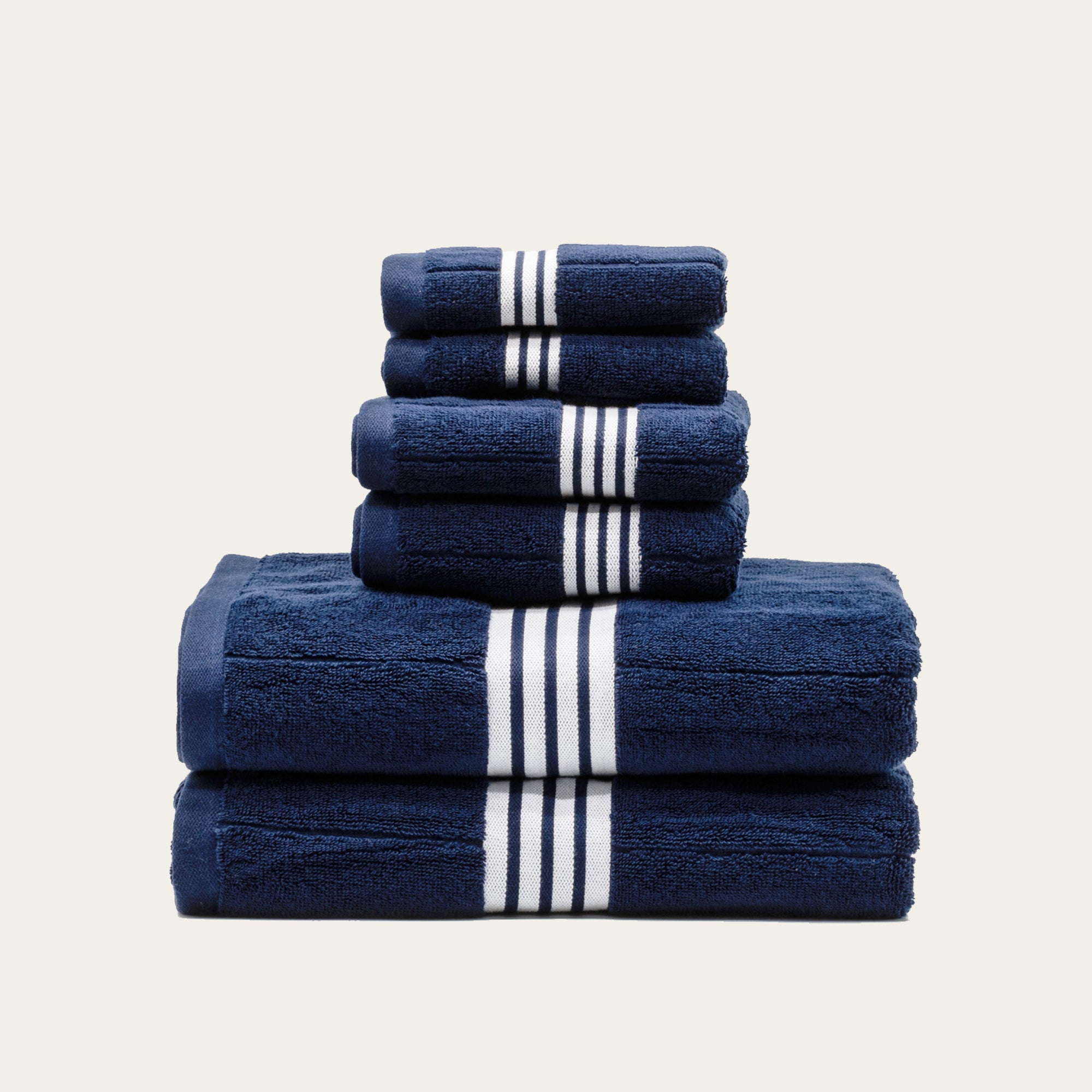 Nautilus Australian Cotton Towels | Navy/White