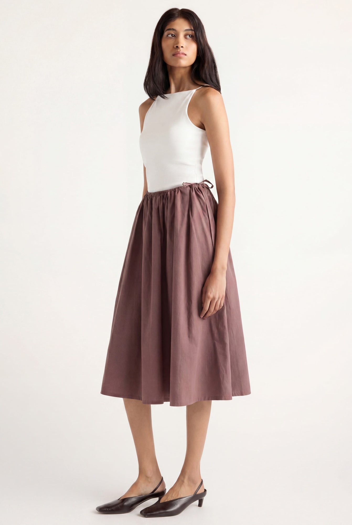 Arya | Naveli Side-Tie Poplin Skirt in Size Small