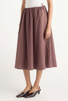 Arya | Naveli Side-Tie Poplin Skirt in Size Small