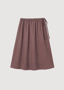 Arya | Naveli Side-Tie Poplin Skirt in Size Small - Flat