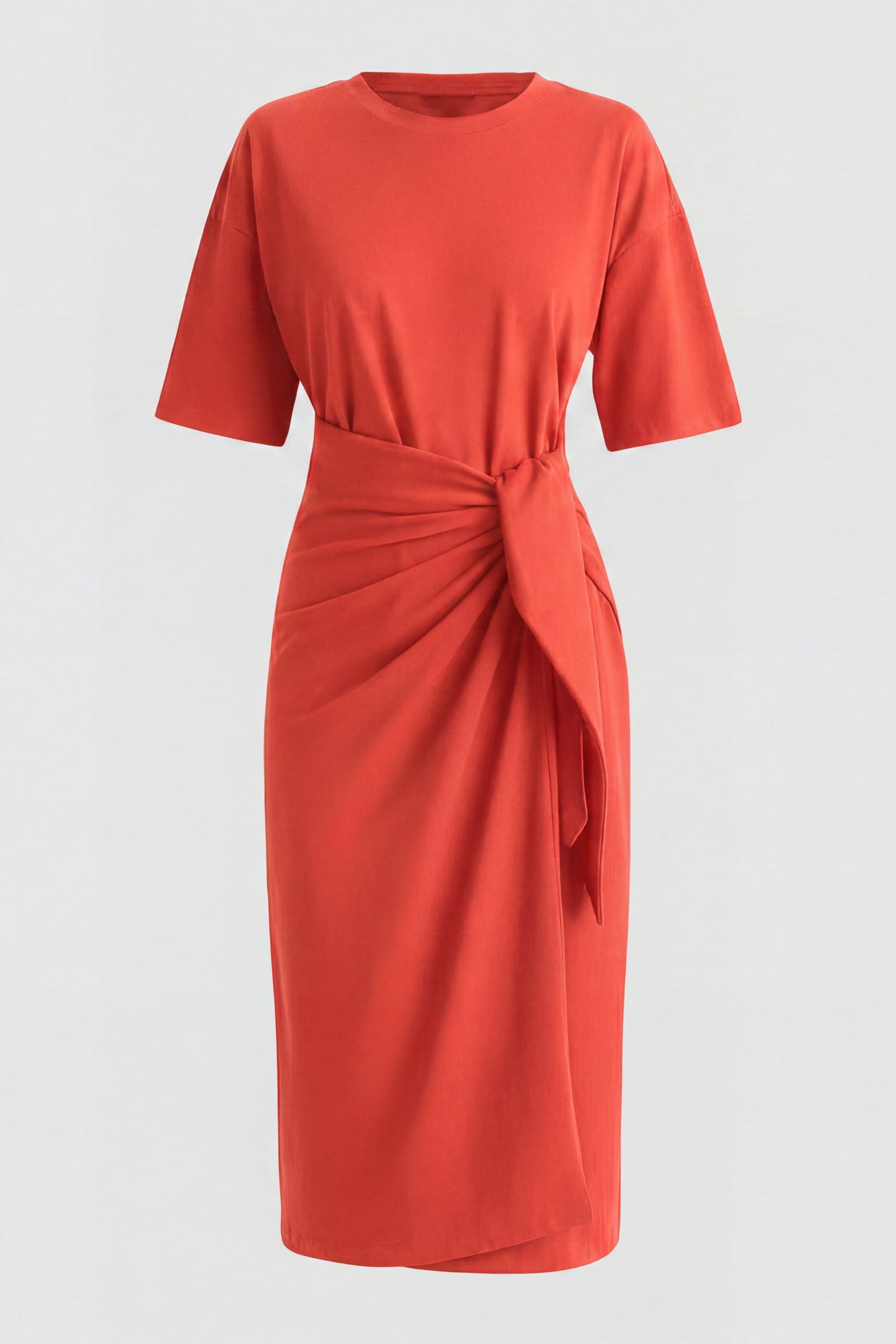 Noa Organic Cotton T-Shirt Wrap Dress (Petite) | Coral