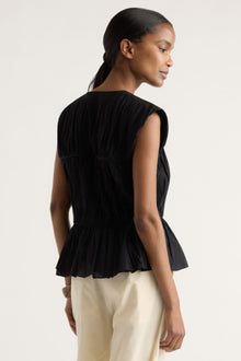 Isilda | Norah Tie-Front Organic Cotton Blouse in Size Extra Small