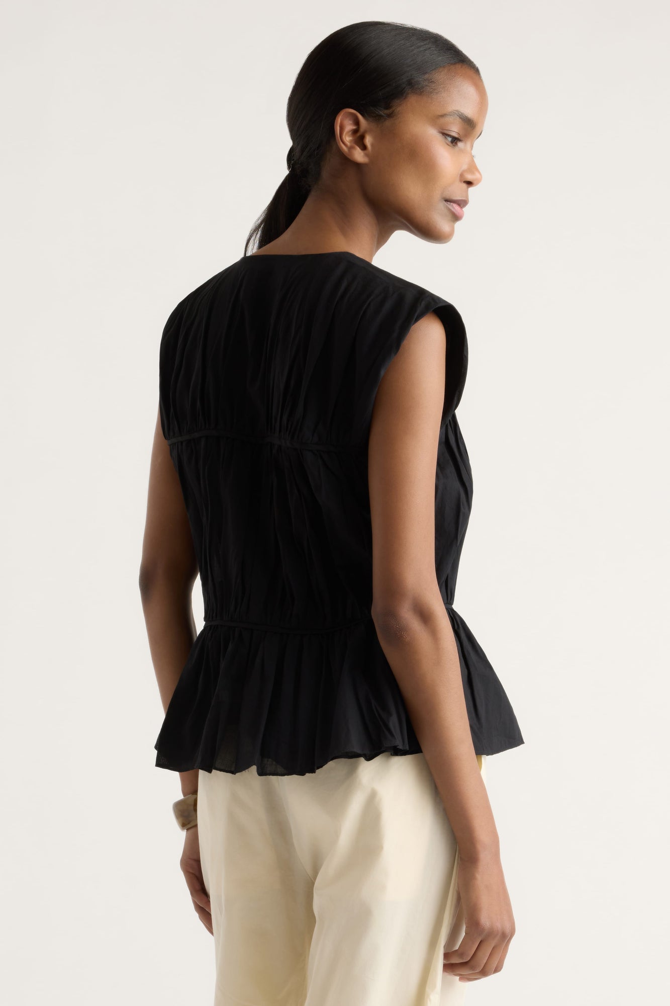 Isilda | Norah Tie-Front Organic Cotton Blouse in Size Extra Small