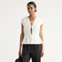 Isilda | Norah Tie-Front Organic Cotton Blouse in Size Extra Small