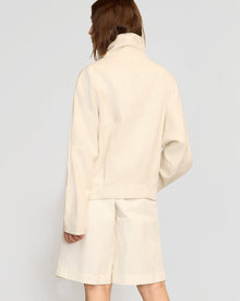 Helena | Pascia Collared Canvas Peacoat in Size Small 
