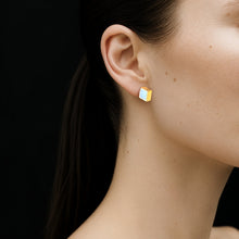 Phi Earrings | 18K Gold-Plated on Brass | White Agate
