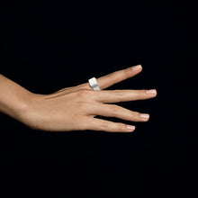 Pixel Ring | Sterling Silver | White Agate