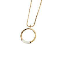 The Enamel Hoop Necklace | Gold-Plated/White