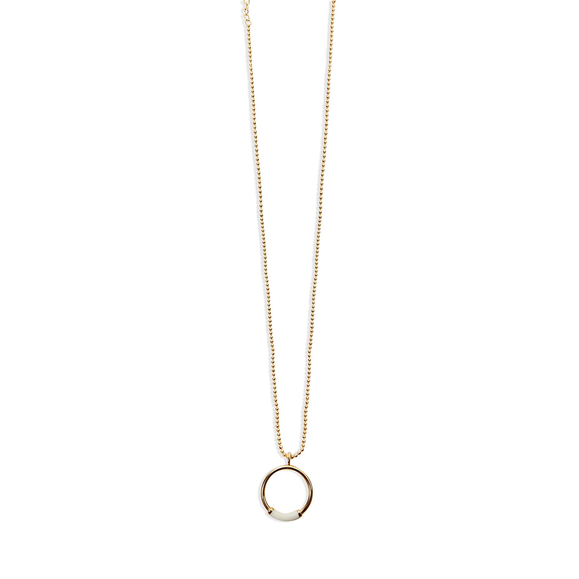 The Enamel Hoop Necklace | Gold-Plated/White