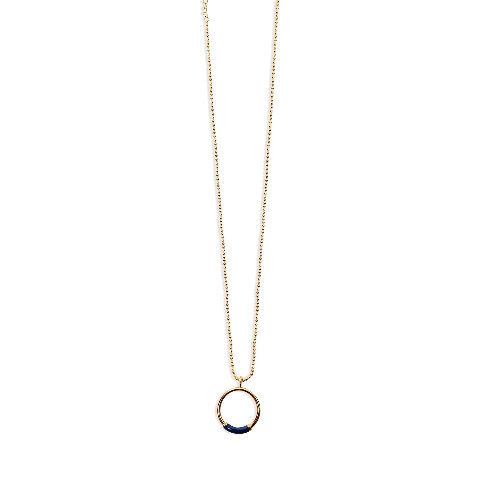 The Enamel Hoop Necklace | Gold-Plated/Blue