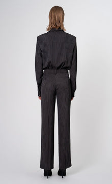 Elowen Bodysuit | Gray/White Stripe