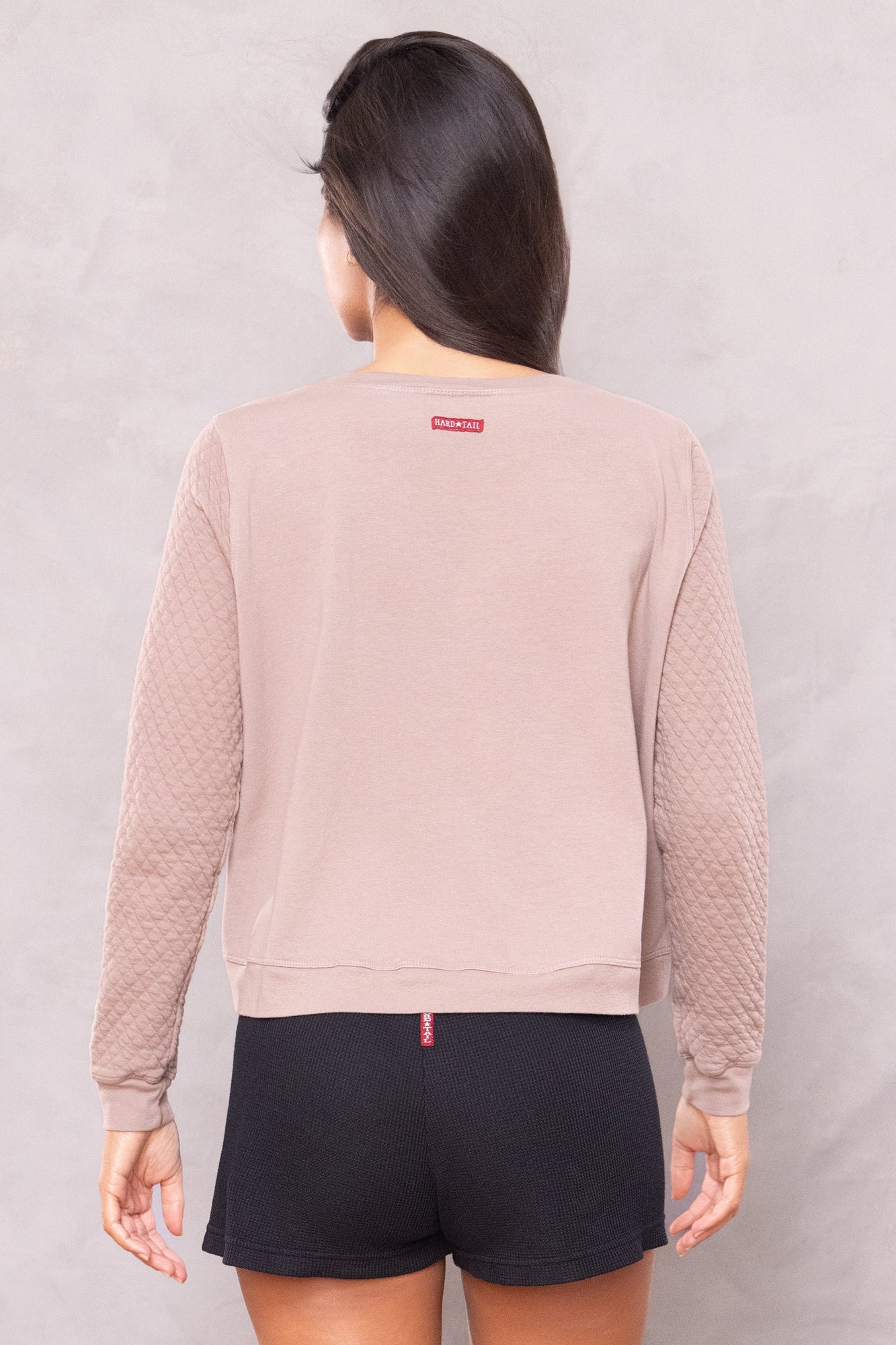 Women | Quilted Notch Front Sweatshirt | Woodsmoke