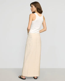 Renee | Ranni Front-Vent Linen-Blend Skirt in Size Small 