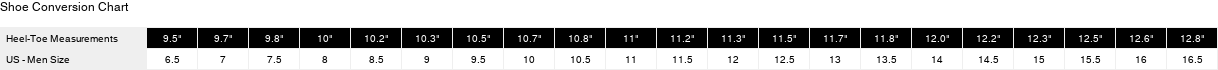 Product size guide